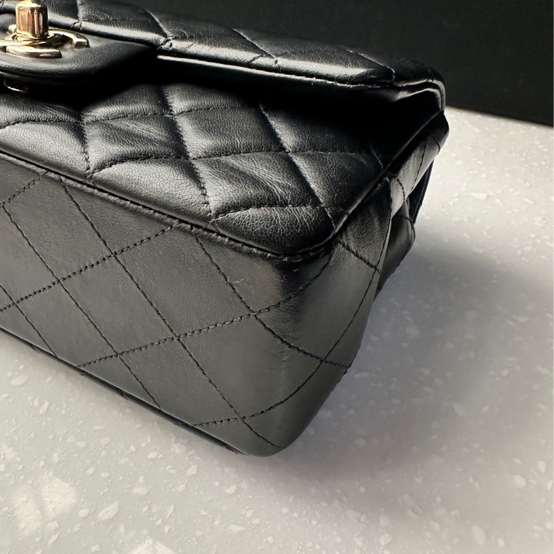 9新｜Chanel mini cf 20 晶片款黑羊淡金釦🥐-4