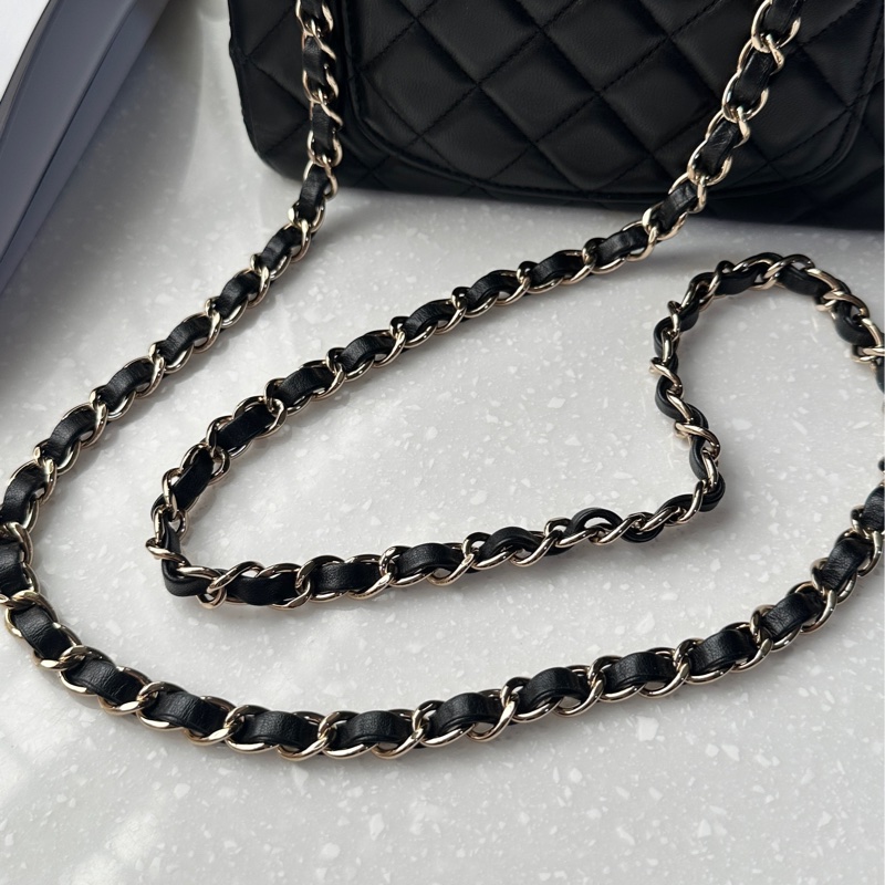 9新｜Chanel mini cf 20 晶片款黑羊淡金釦🥐-7