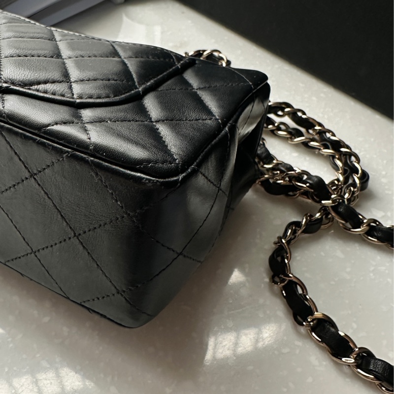 9新｜Chanel mini cf 20 晶片款黑羊淡金釦🥐-14