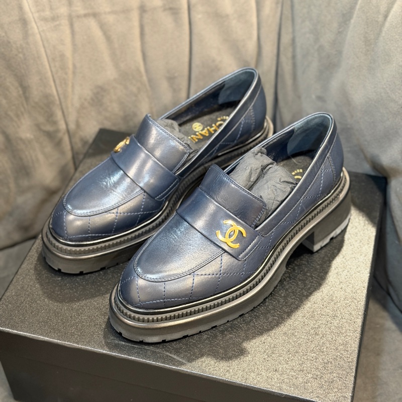 #全新🈶鞋盒 #櫃上6️⃣萬多 香奈兒午夜藍樂福鞋37.5碼 送禮自用兩相宜❤️-0