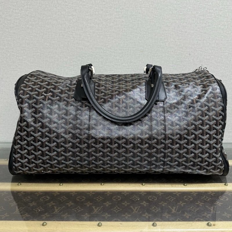 GOYARD Boston老花手提斜背旅行袋 52*25*25 99新配件塵袋鑰匙鎖-5