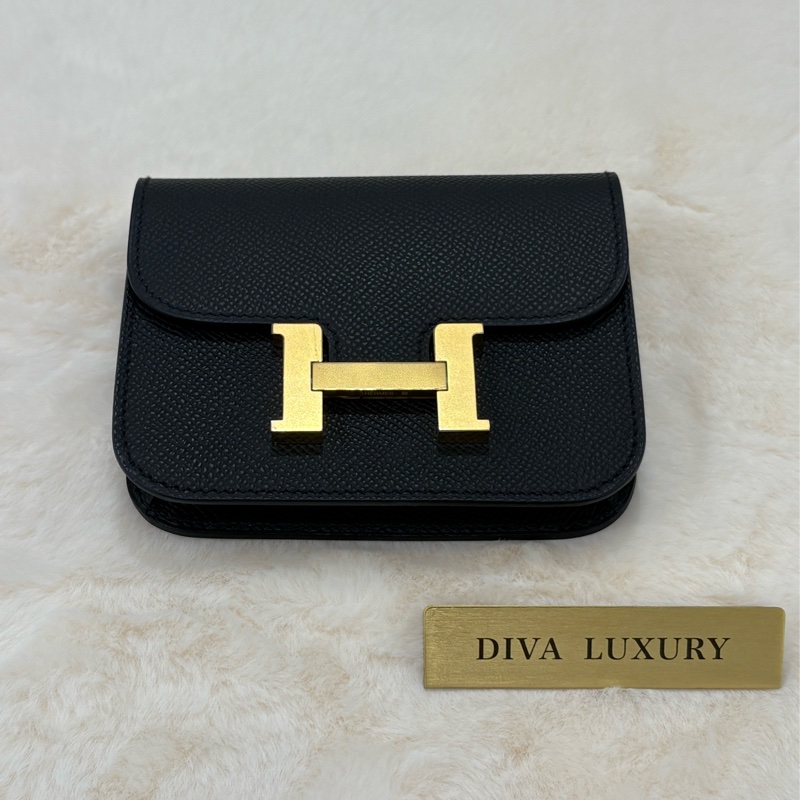 Hermes Constance Slim Wallet黑金-0