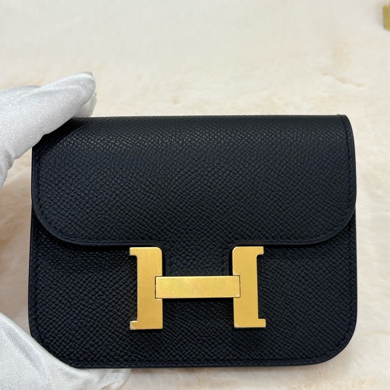Hermes Constance Slim Wallet黑金-1