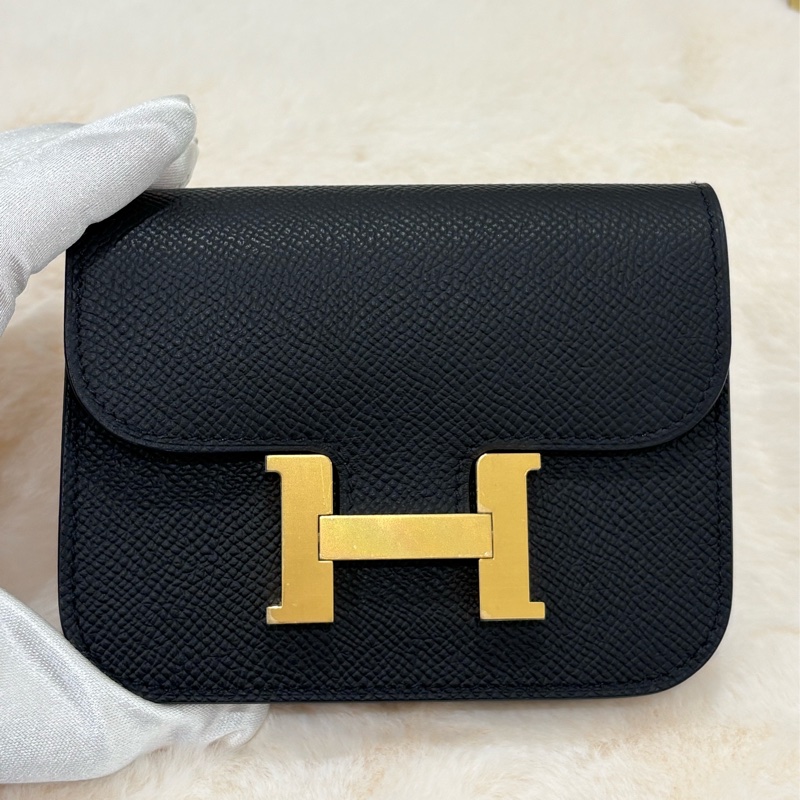 Hermes Constance Slim Wallet黑金-8