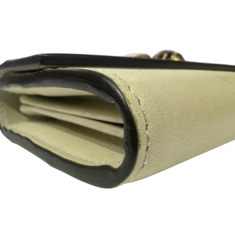 【美收精品】GUCCI 米白色蝴蝶釦長夾 4-365【隔月月中將轉賣至日本 上架期限30天】-8