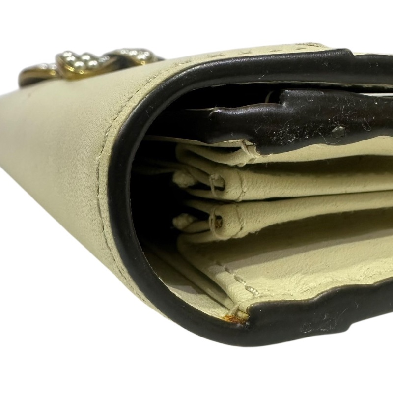 【美收精品】GUCCI 米白色蝴蝶釦長夾 4-365【隔月月中將轉賣至日本 上架期限30天】-9