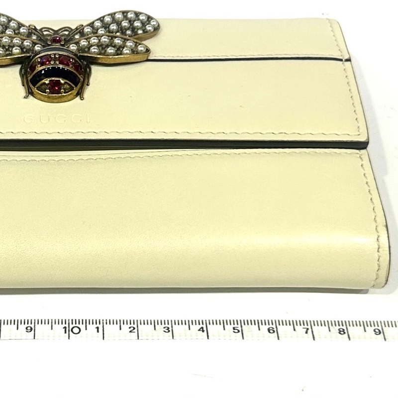 【美收精品】GUCCI 米白色蝴蝶釦長夾 4-365【隔月月中將轉賣至日本 上架期限30天】-10