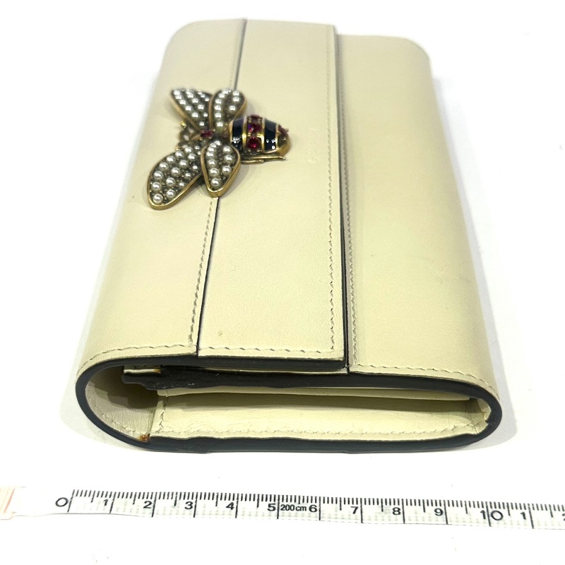 【美收精品】GUCCI 米白色蝴蝶釦長夾 4-365【隔月月中將轉賣至日本 上架期限30天】-11