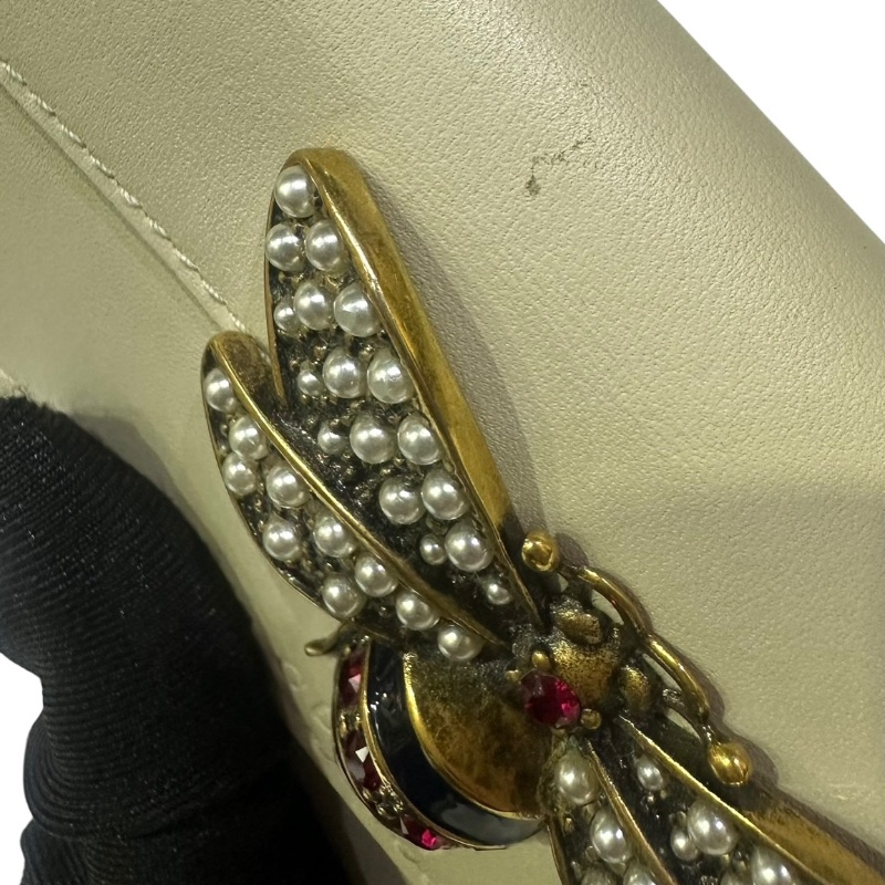 【美收精品】GUCCI 米白色蝴蝶釦長夾 4-365【隔月月中將轉賣至日本 上架期限30天】-16