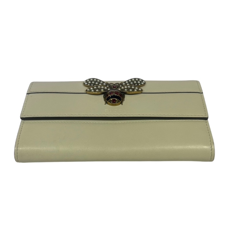 【美收精品】GUCCI 米白色蝴蝶釦長夾 4-365【隔月月中將轉賣至日本 上架期限30天】-20