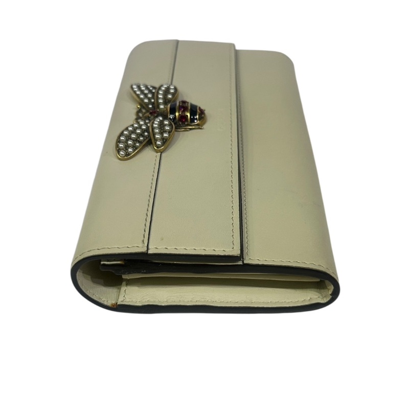 【美收精品】GUCCI 米白色蝴蝶釦長夾 4-365【隔月月中將轉賣至日本 上架期限30天】-21