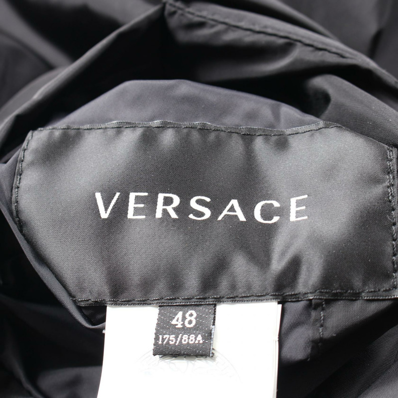 范思哲 Barocco Medusa 尼龍聚酯短版夾克，黑色/黃色，二手男款-3