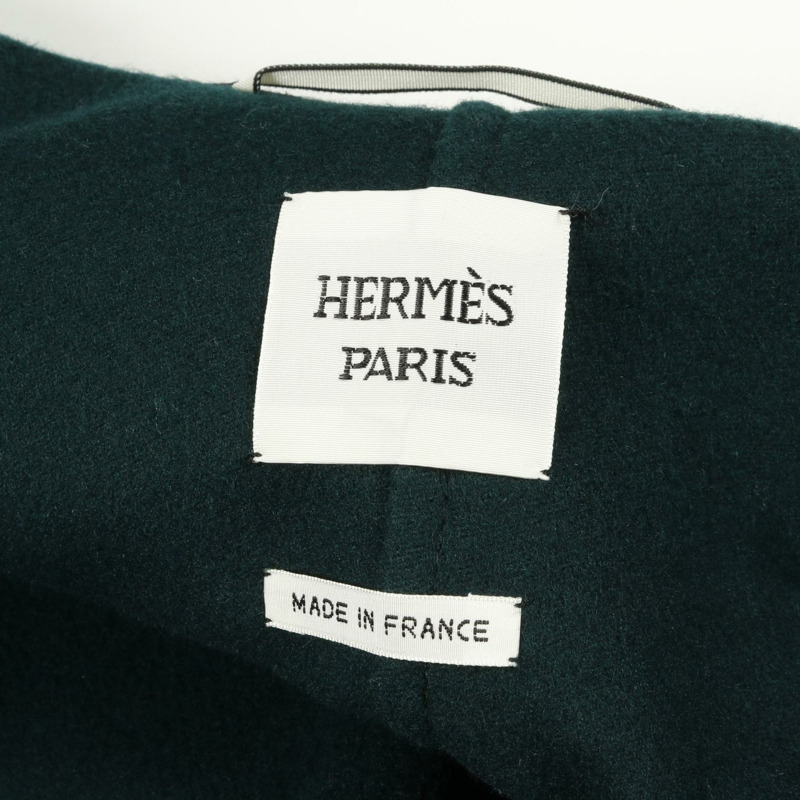 愛馬仕系列紐扣 其他外套 羊毛皮革 卡其色 二手女裝-2