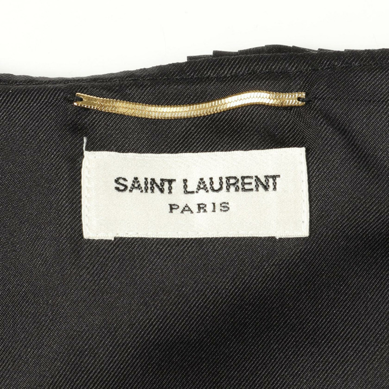 聖羅蘭巴黎 (SAINT LAURENT PARIS) 女襯衫開襟衫，人造絲/銅氨纖維混紡，黑色，二手，女款 #34-2