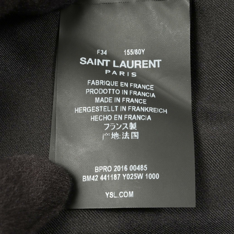 聖羅蘭巴黎 (SAINT LAURENT PARIS) 女襯衫開襟衫，人造絲/銅氨纖維混紡，黑色，二手，女款 #34-4