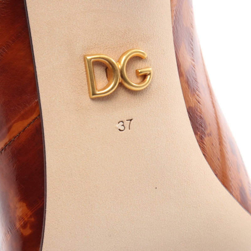 DOLCE & GABBANA 棕色真皮高跟鞋，二手女款 #37-5