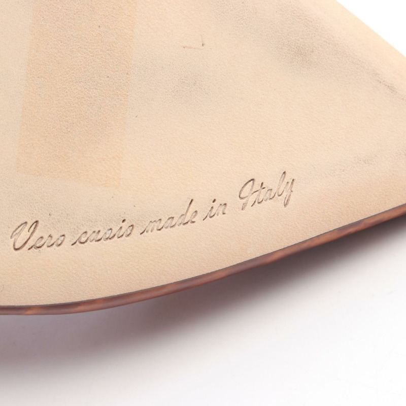 DOLCE & GABBANA 棕色真皮高跟鞋，二手女款 #37-6