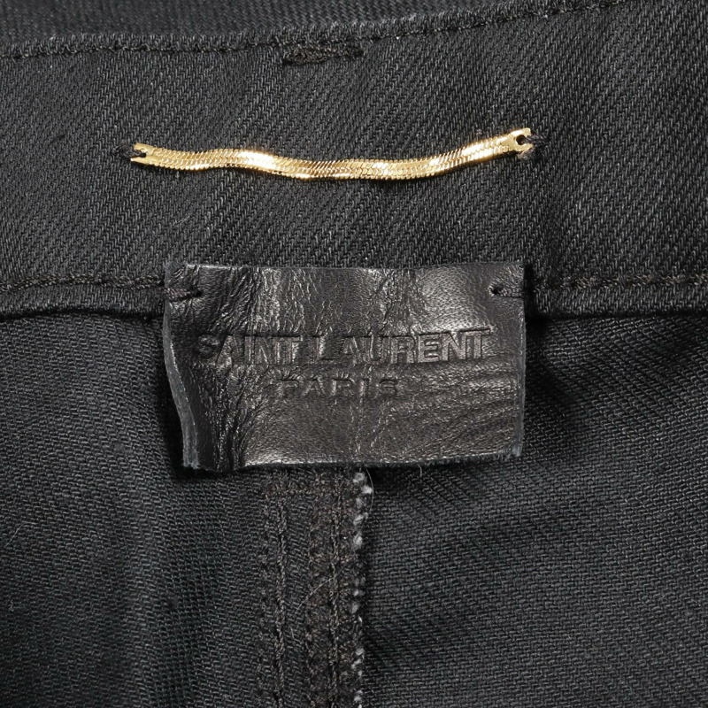 SAINT LAURENT PARIS 牛仔長褲 614447 YO500 棉質 黑色 二手 女款 #29-2