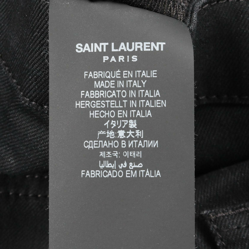 SAINT LAURENT PARIS 牛仔長褲 614447 YO500 棉質 黑色 二手 女款 #29-4