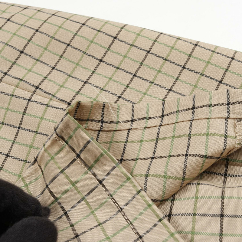 PRADA 格紋半截短褲 SPE22 羊毛馬海毛 米色 黑色 二手 男款 #52-8