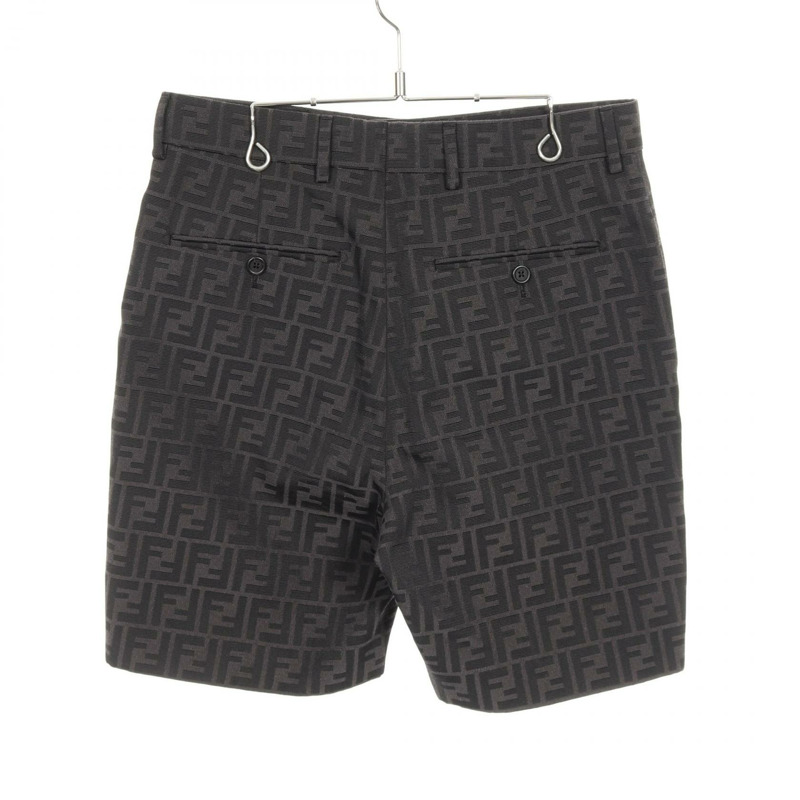 FENDI Zucca 半截短褲，滌棉混紡，灰色，二手男款 #44-1