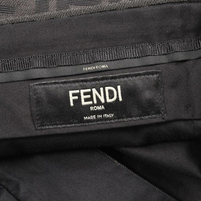 FENDI Zucca 半截短褲，滌棉混紡，灰色，二手男款 #44-2
