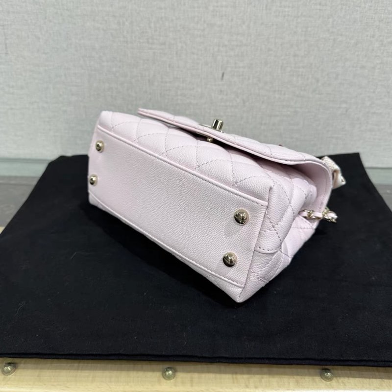 CHANEL 粉金 cocohandle mini手提斜背包 芯片款 19*12*8 全新閒置配件塵袋絲巾-2