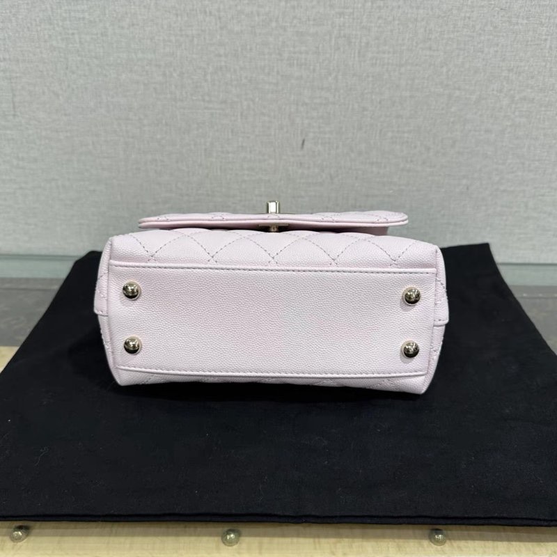 CHANEL 粉金 cocohandle mini手提斜背包 芯片款 19*12*8 全新閒置配件塵袋絲巾-3