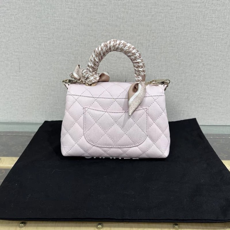 CHANEL 粉金 cocohandle mini手提斜背包 芯片款 19*12*8 全新閒置配件塵袋絲巾-5