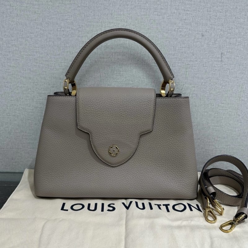 LV 大象灰Capucines中號手柄手提斜背包 31*20*11 99新配件塵袋-0