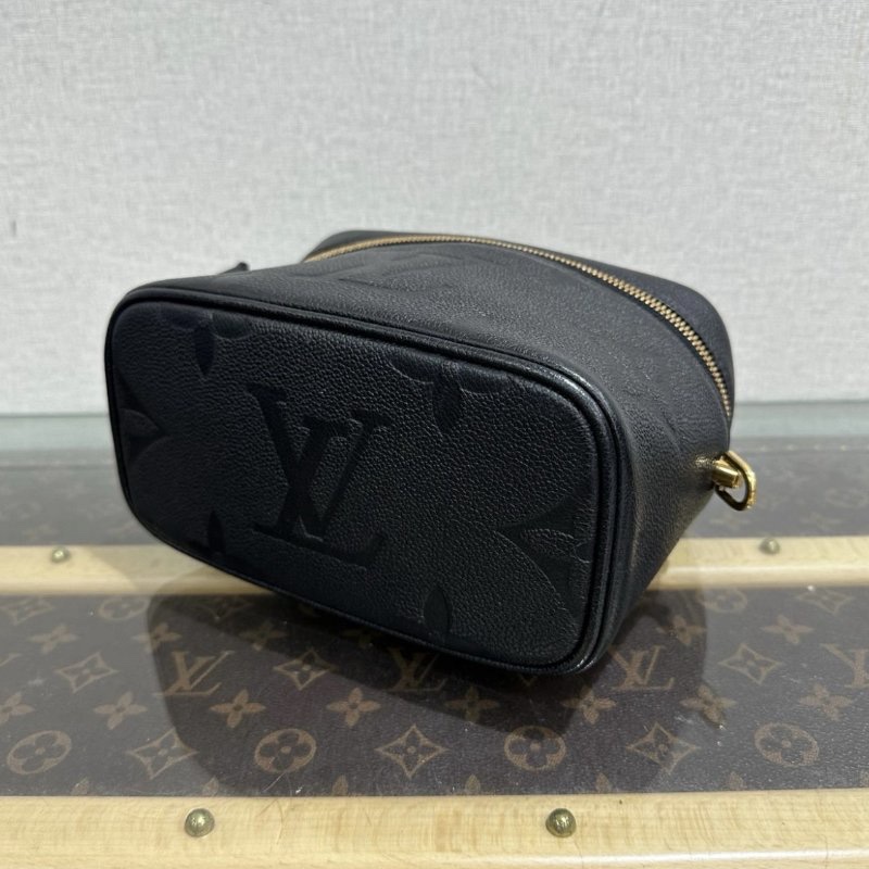 LV 黑金vanity全皮手提肩背斜背化妝包芯片款 19*11*13 99新配件塵袋-2