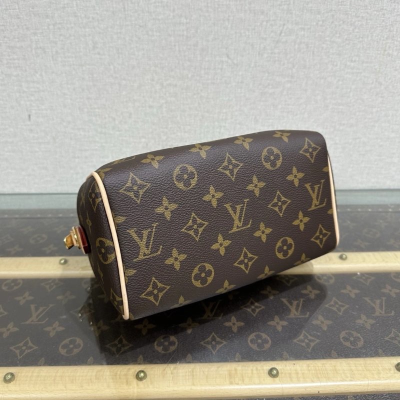 LV Speed20老花寬肩帶手提斜背包 芯片款 20.5*13.5*12 99新配件鑰匙鎖-4