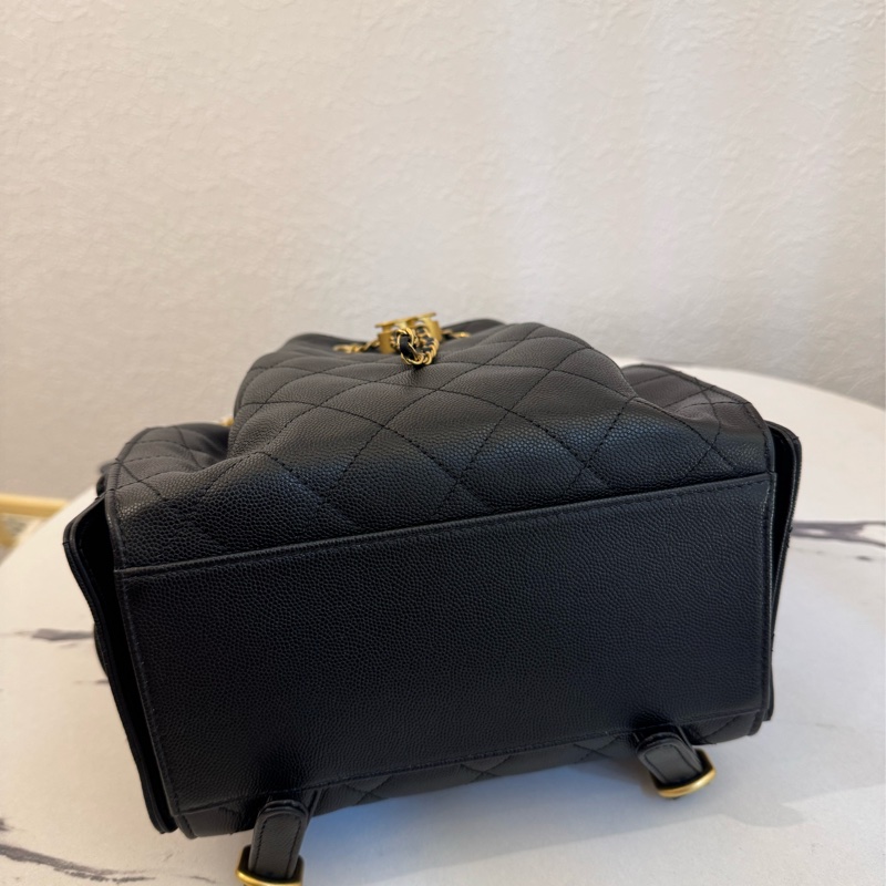 Chanel AS5600黑荔枝復古金束口後背包   櫃上22萬以上了-3
