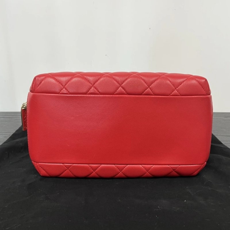 CHANEL16K紅金保齡球手提肩背斜背包 26*14*14 99新配件塵袋保卡-3