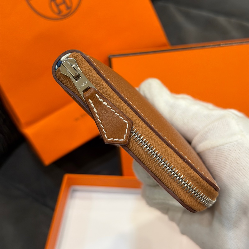 #全新全配🉑送禮 #最低價w刻 愛馬仕絲巾短夾大象灰銀扣-2