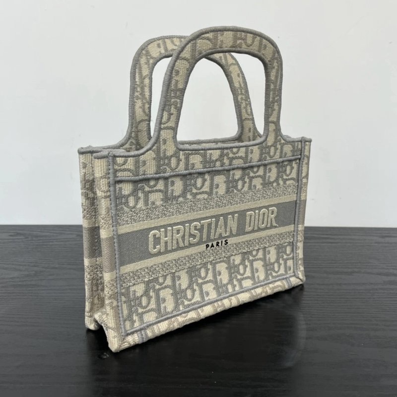 DIOR 灰色老花Book Tote mini 手提托特包 22.5*15*6 98新配件塵袋-1