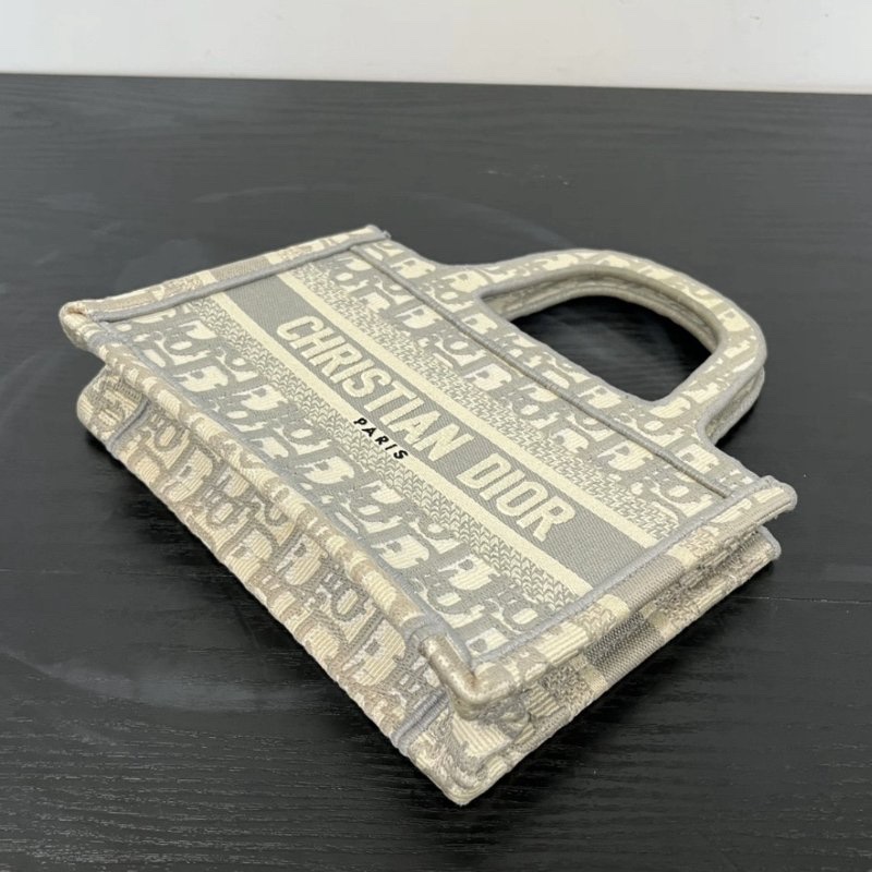 DIOR 灰色老花Book Tote mini 手提托特包 22.5*15*6 98新配件塵袋-2