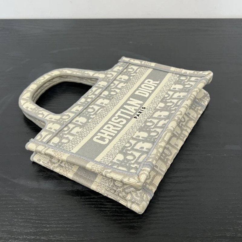 DIOR 灰色老花Book Tote mini 手提托特包 22.5*15*6 98新配件塵袋-4