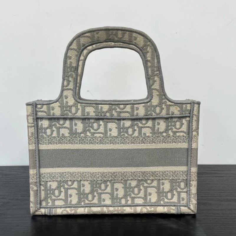 DIOR 灰色老花Book Tote mini 手提托特包 22.5*15*6 98新配件塵袋-5