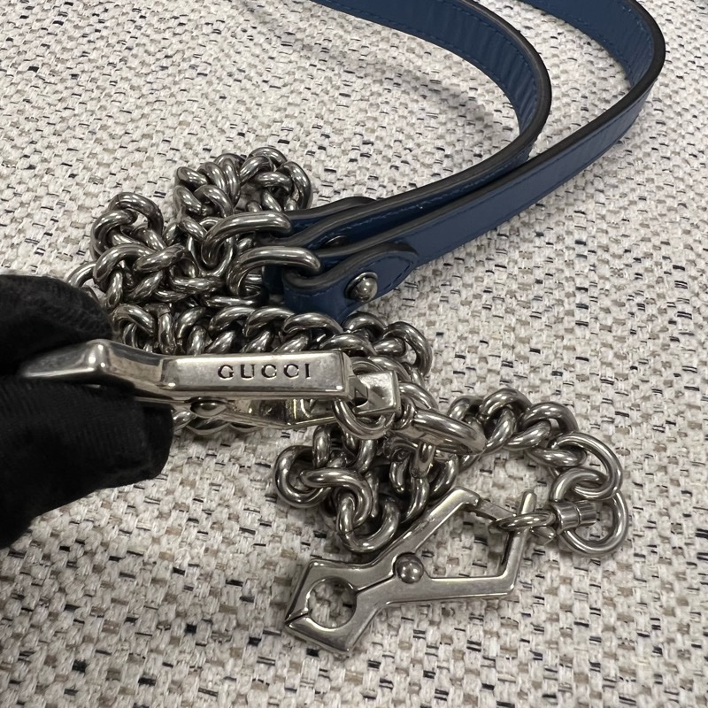 GUCCI蓝色邮差包-14