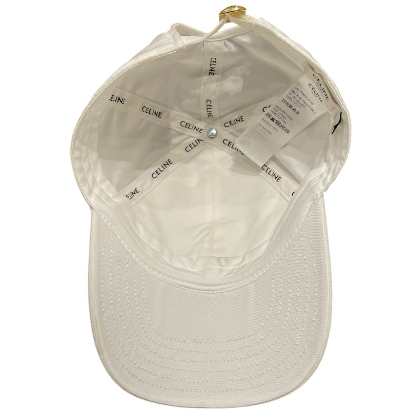 CELINE 賽琳 LOGO鴨舌帽 帆布 白色-4