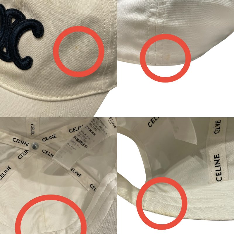 CELINE 賽琳 LOGO鴨舌帽 帆布 白色-6