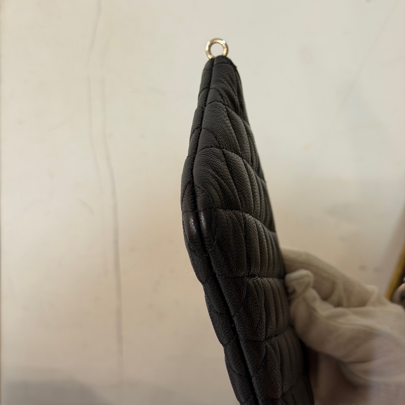 #全配🈶購證 #芯片款 #大尺寸 香奈兒黑金荔枝皮一字零錢包-2