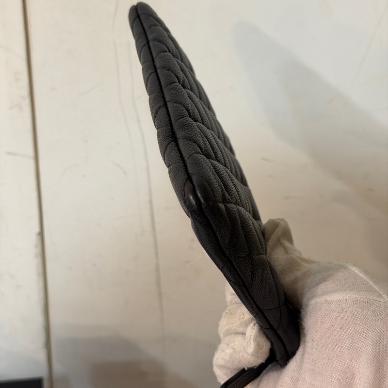 #全配🈶購證 #芯片款 #大尺寸 香奈兒黑金荔枝皮一字零錢包-4