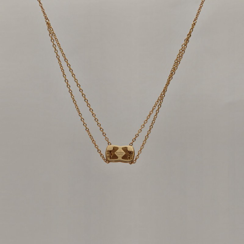 CHANEL cococrush18K金菱格紋項鏈18K黃金項鏈黃金項鏈-1
