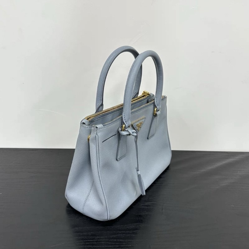 PRADA Galleria藍色金扣小號肩背斜背包 24.5*16.5*11 98新-1