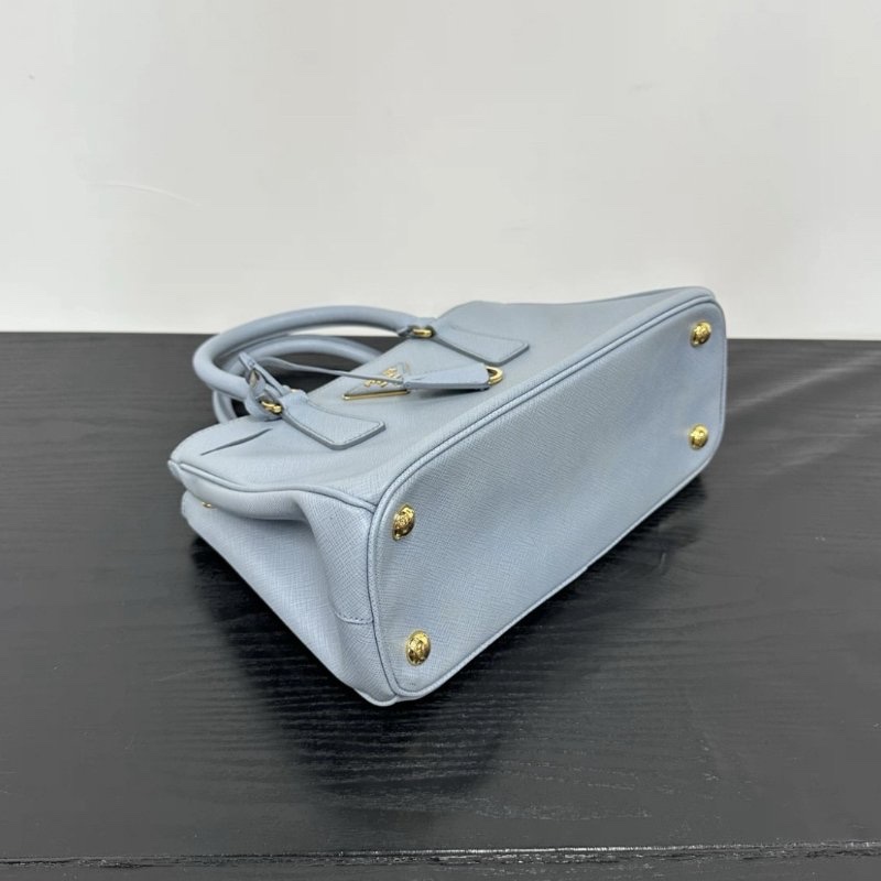 PRADA Galleria藍色金扣小號肩背斜背包 24.5*16.5*11 98新-2