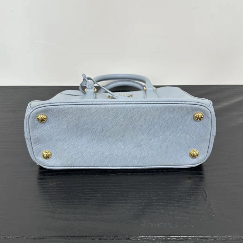 PRADA Galleria藍色金扣小號肩背斜背包 24.5*16.5*11 98新-3