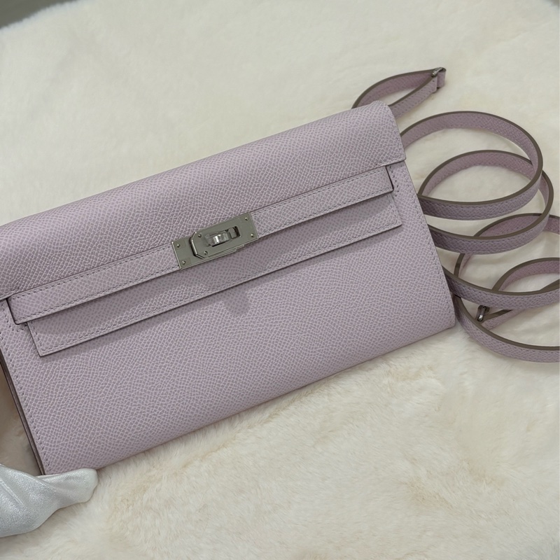 HERMES Kelly to go 粉紫色 全新-2