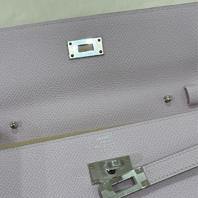 HERMES Kelly to go 粉紫色 全新-8